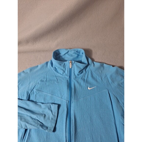 Nike Vintage Jogger Full Zip Womens L Light Blue Long Sleeve Cotton - Picture 4 of 9